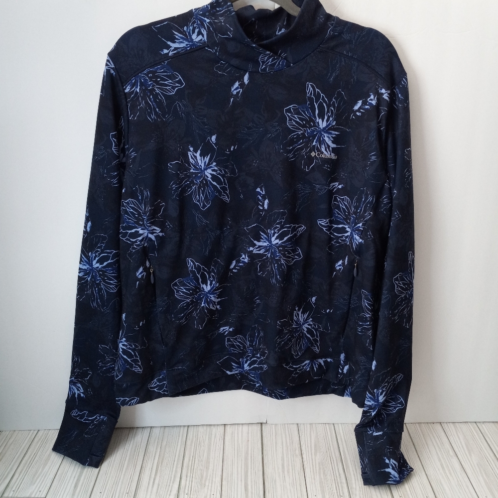 Columbia Weekend Adventure UPF50 Pullover Floral Nocturnal Aurelian Print XXL